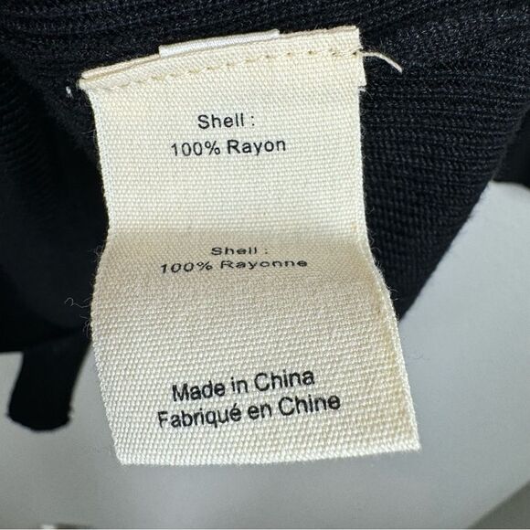 L'Agence Millie Knit Cardigan Sweater Black Long Line V-Neck Chevron Size Small - Picture 7 of 8